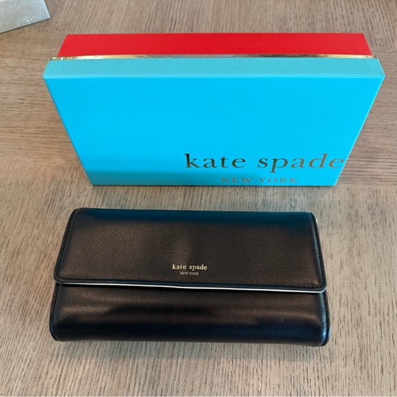 Kate Spade Black Leather Clutch - Picture 1 of 4